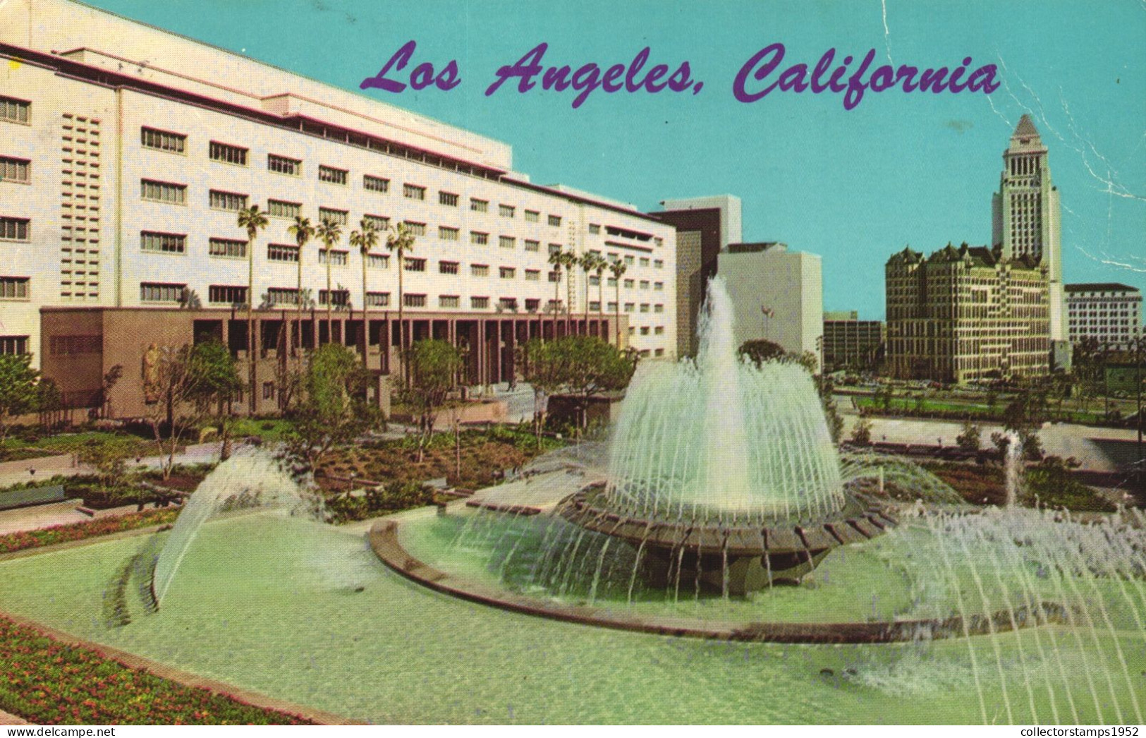 LOS ANGELES, CALIFORNIA, ARCHITECTURE, FOUNTAIN, PARK, UNITED STATES, POSTCARD - Los Angeles