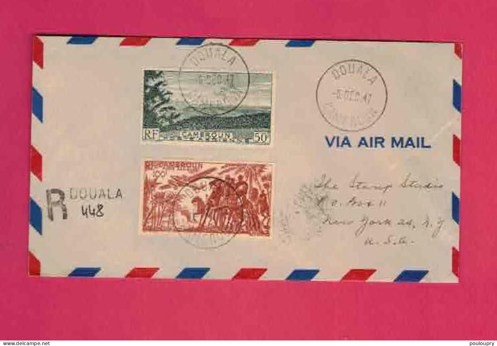 Lettrerecommandée Par Avion De 1947 Pour Les USA EUAN - YT N° PA 38 Et 39 - Brieven En Documenten