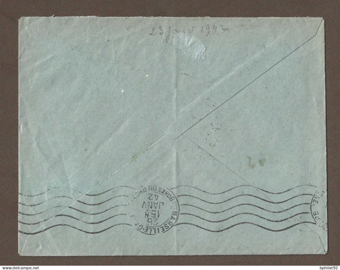 !!! SÉNÉGAL, LETTRE FM DE LA MARINE PAR AVION DE DAKAR POUR LA FRANCE DE 1942, CACHET SERVICE À LA MER - Airmail