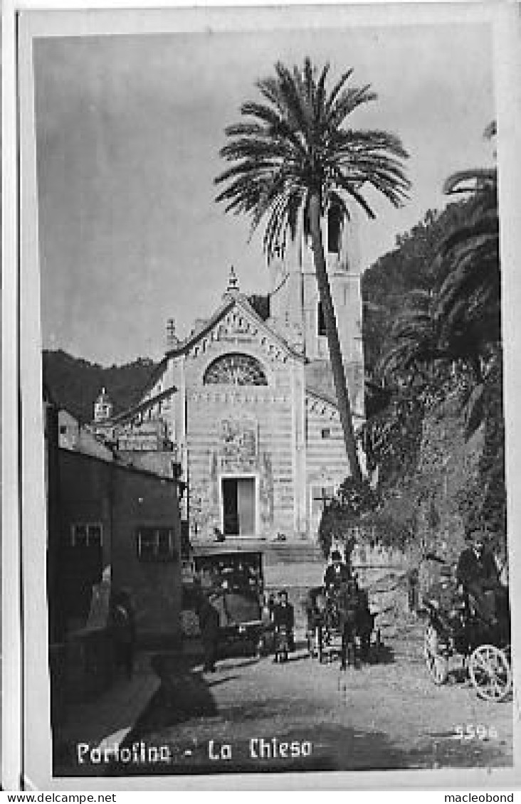 Portofino (Genova) - Chiesa Con Carrozze In Primo Piano - Genova (Genoa)