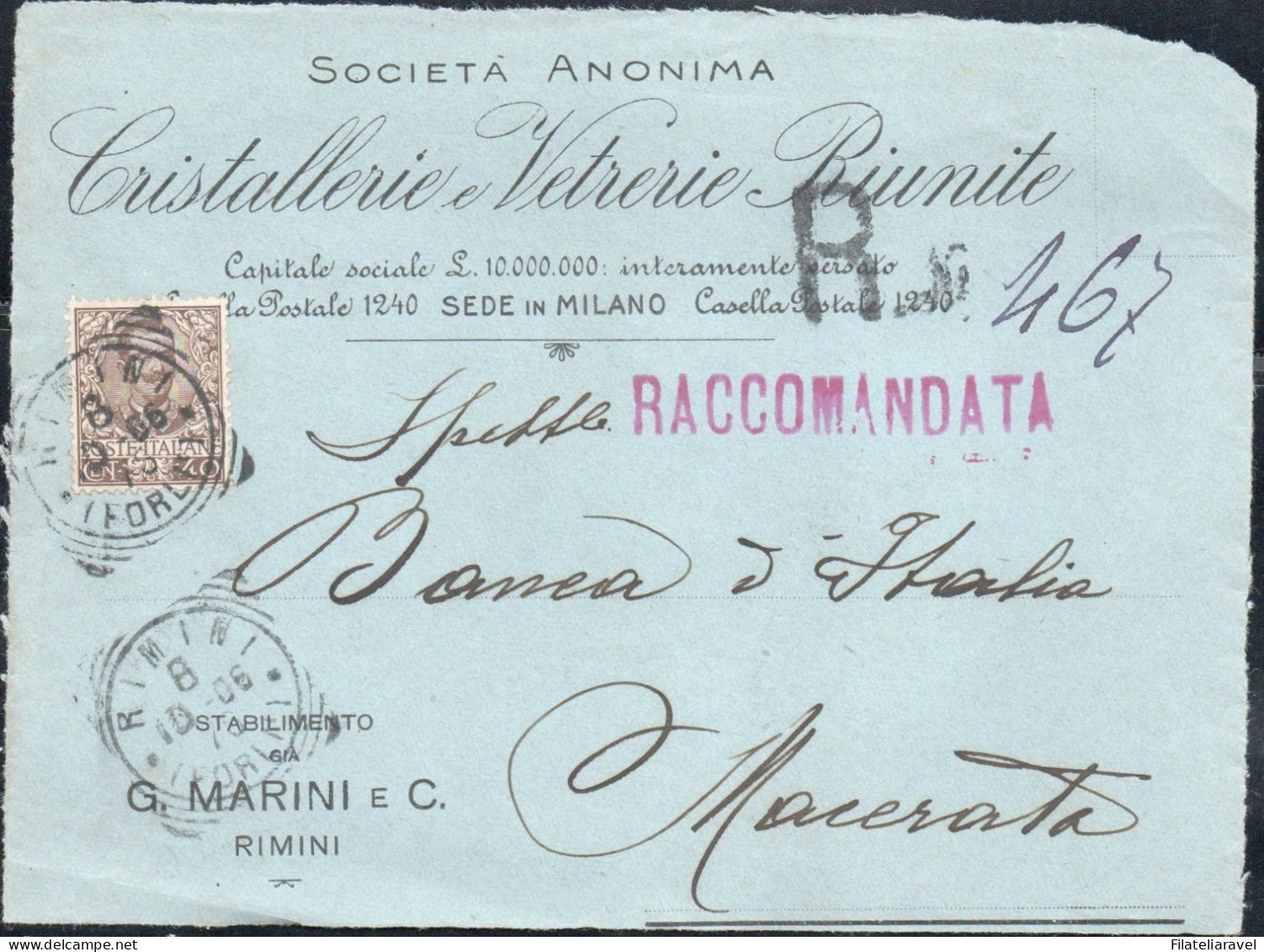 Regno - Storia Postale - Lotticino di 5 lettere e 7 frontespizi