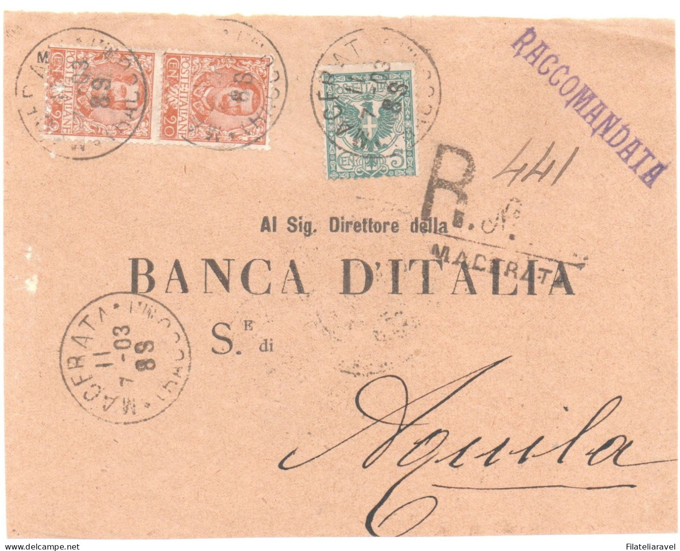 Regno - Storia Postale - Lotticino di 5 lettere e 7 frontespizi