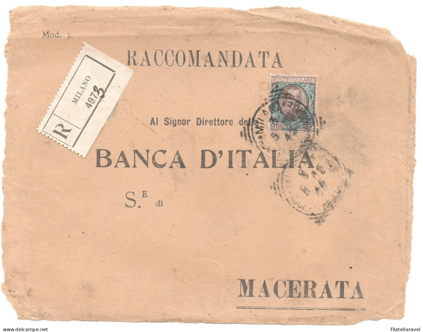 Regno - Storia Postale - Lotticino di 5 lettere e 7 frontespizi