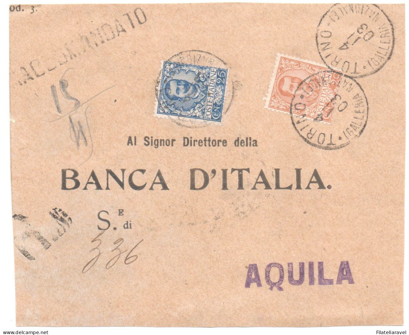 Regno - Storia Postale - Lotticino di 5 lettere e 7 frontespizi