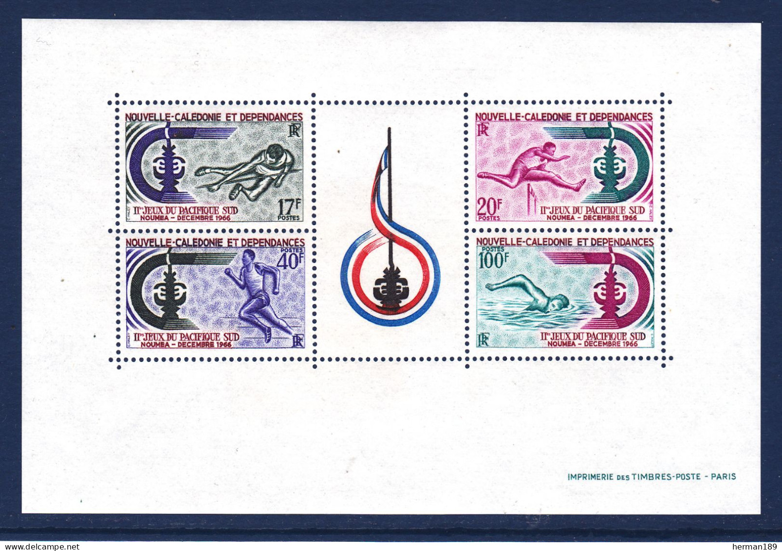 NOUVELLE CALEDONIE BLOC N°    3 ** MNH Neuf Sans Charnière, TB (CLR052) Jeux Du Pacifique-Sud - 1966 - Blocchi & Foglietti