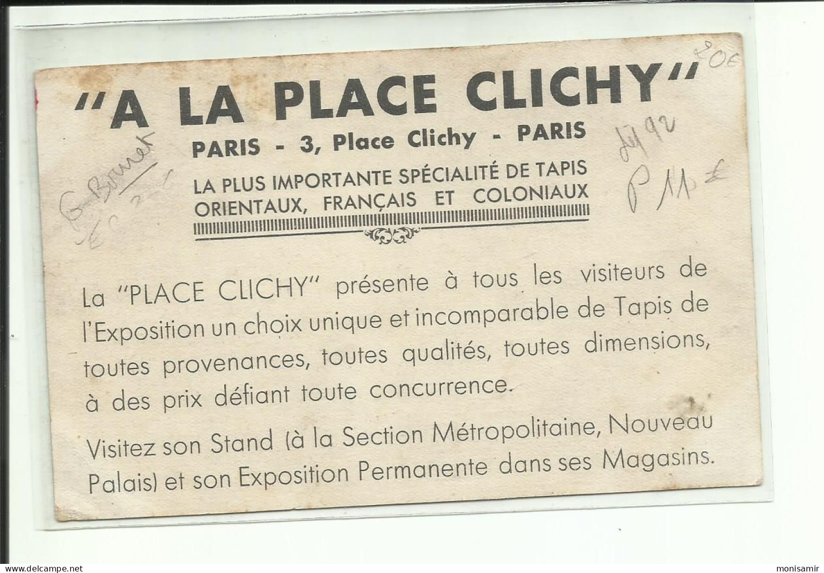 Cpa Germaine BOURET, RARE, "tapis Place Clichy,  Voir Scann, - Bouret, Germaine