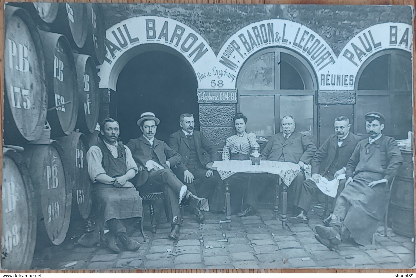 MARCHAND DE VINS CAVES DU GERS 58 RUE DE LONGCHAMPS BARON LECOURT PARIS CARTE PHOTO MAGASIN DEVANTURE - Fotos