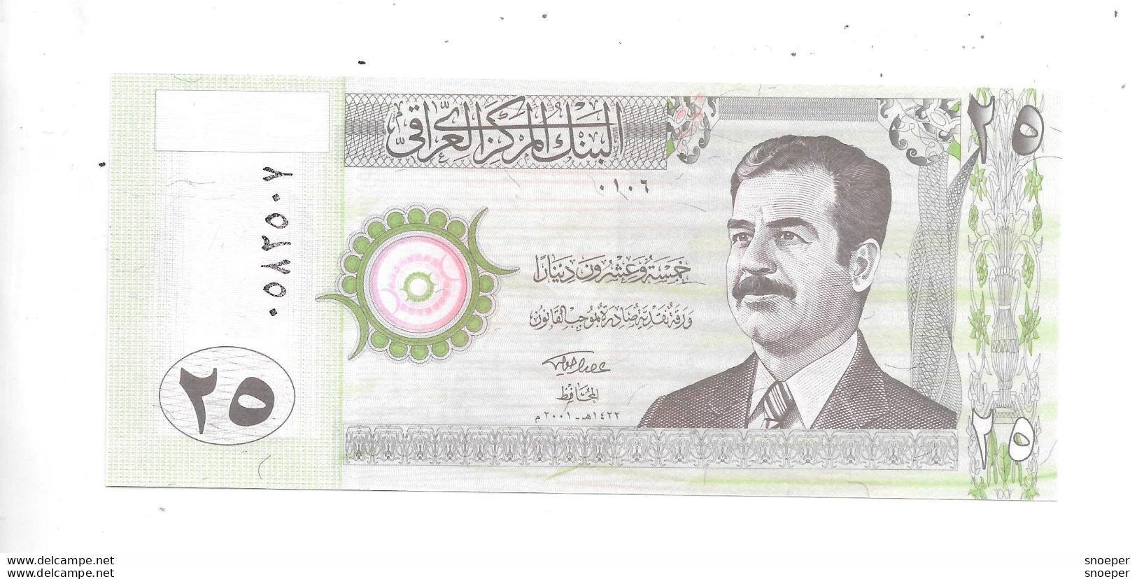 *irak 25 Dinars 2001  86  Unc - Iraq