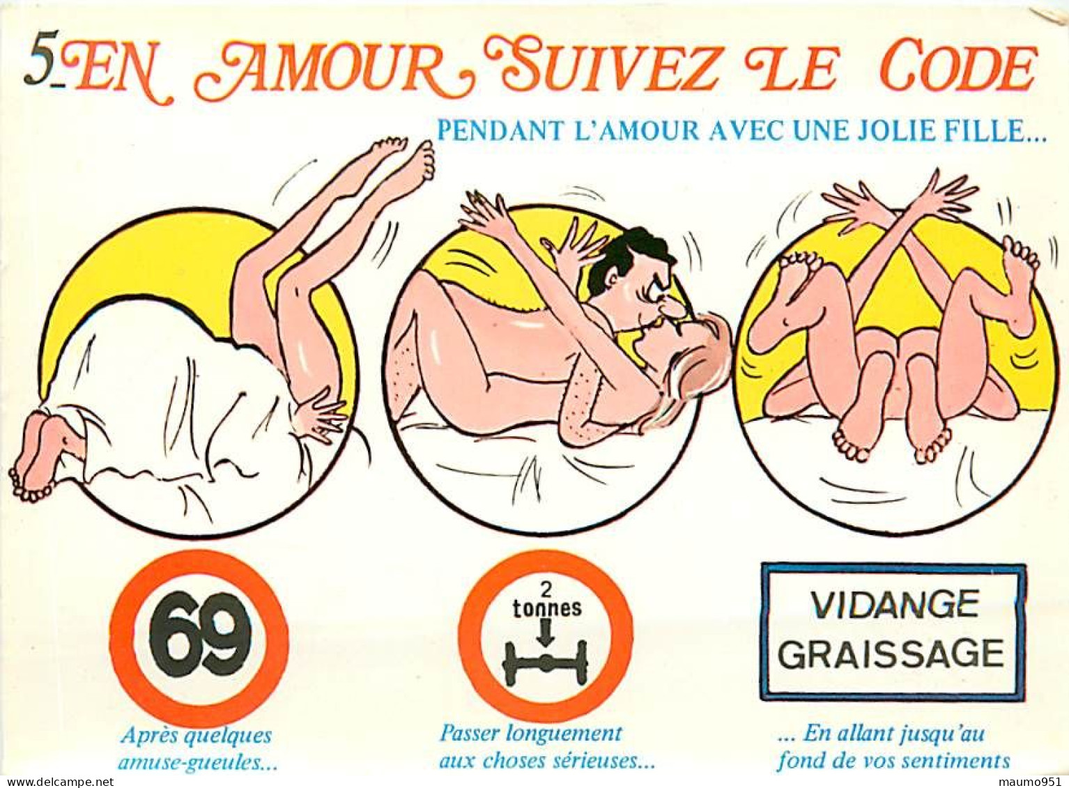 HUMOUR - EN AMOUR SUIVEZ LE CODE - Carte N° 5 Pendant L'Amour Avec  Une Jolie Fille (cpsm) - Humor