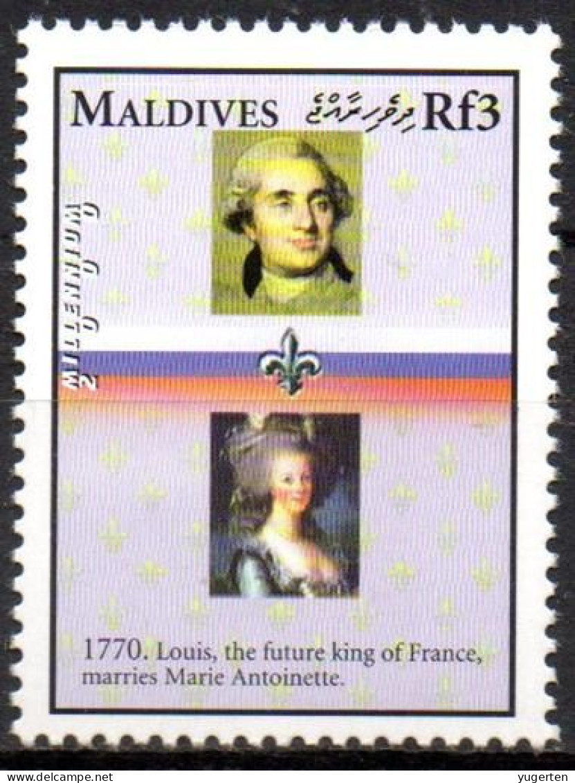 MALDIVES - 1v - MNH - Louis The Future King Of France Marries Marie Antoinette - French Revolution - Royal. Feur-de-lys - Familles Royales