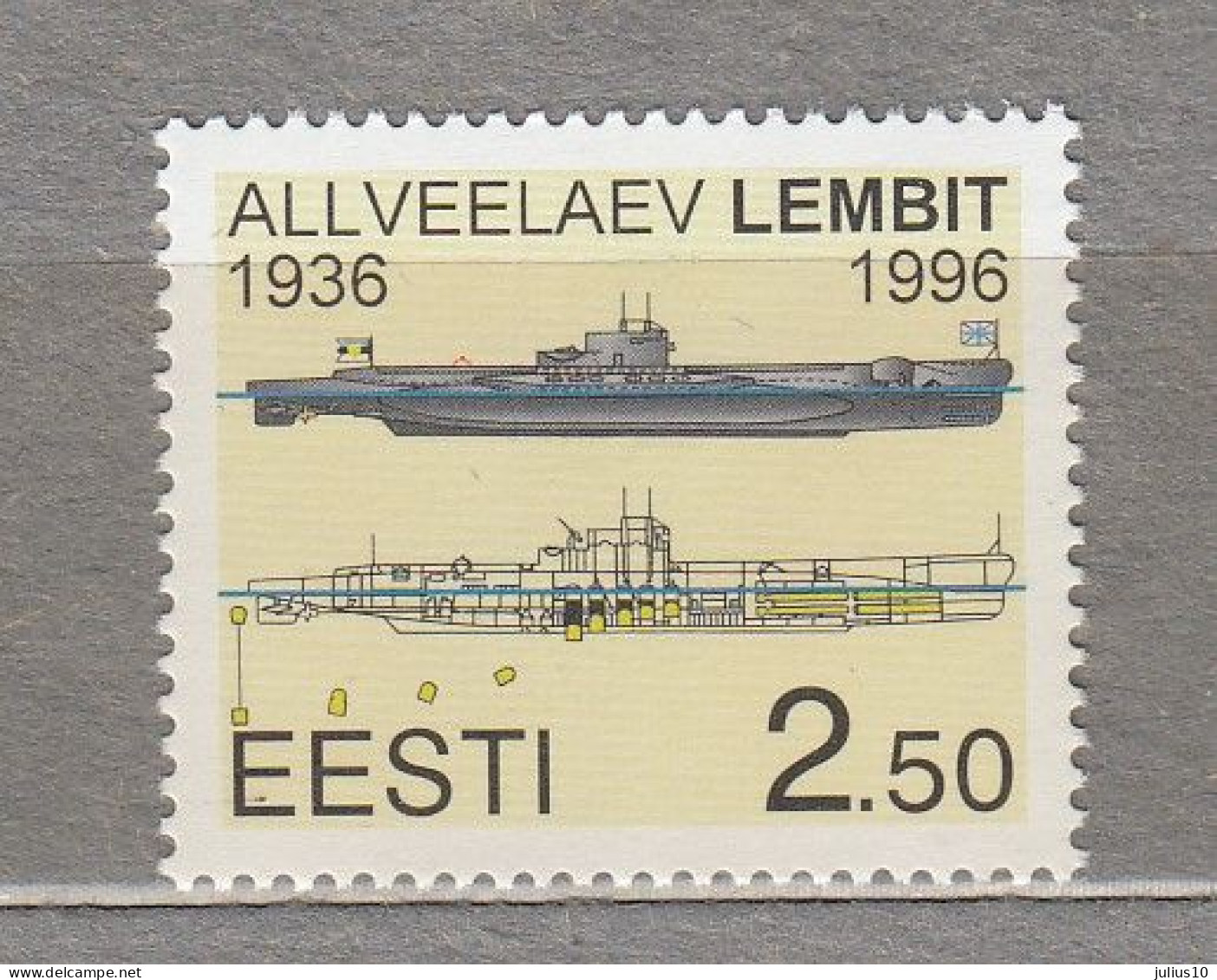 ESTONIA 1996 Submarine Lembit Ship MNH(**) Mi 273 # Est297 - Estonie