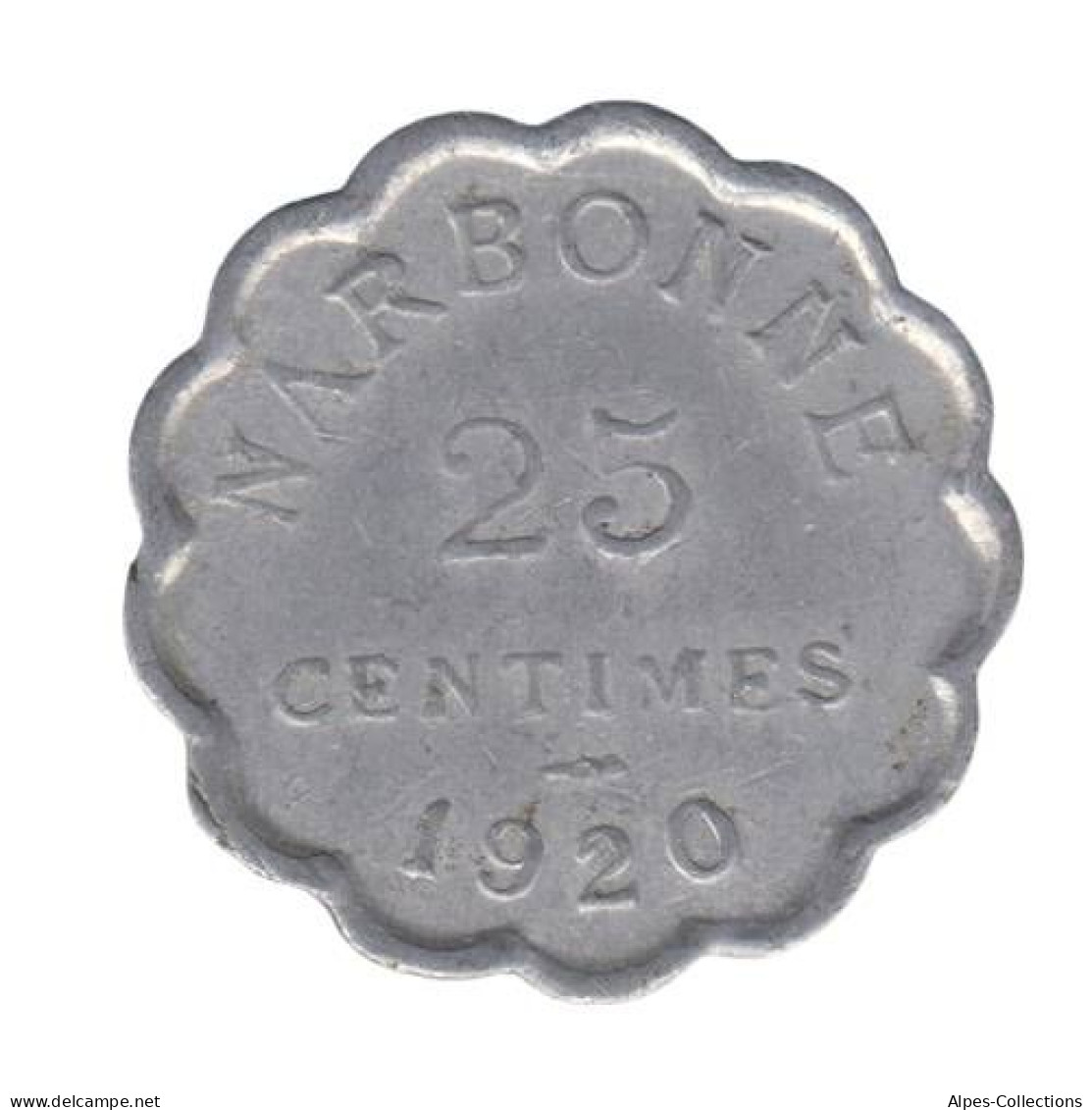 NARBONNE - 01.03 - Monnaie De Nécessité - 25 Centimes 1920 - Monetary / Of Necessity
