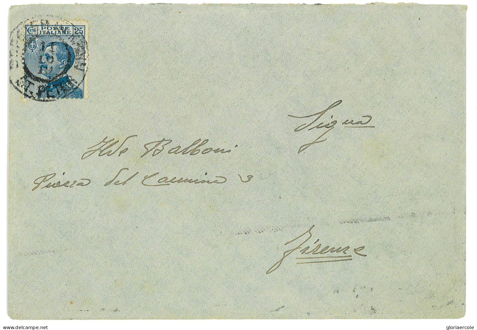 P2903 - ITALY/SLOVENJIA 1919, ITALIAN STAMP, CANCELLED WITH AUSTRIAN CANC. ST. PETER 1919, ITALIAN PEACE CORPS - Marcophilia