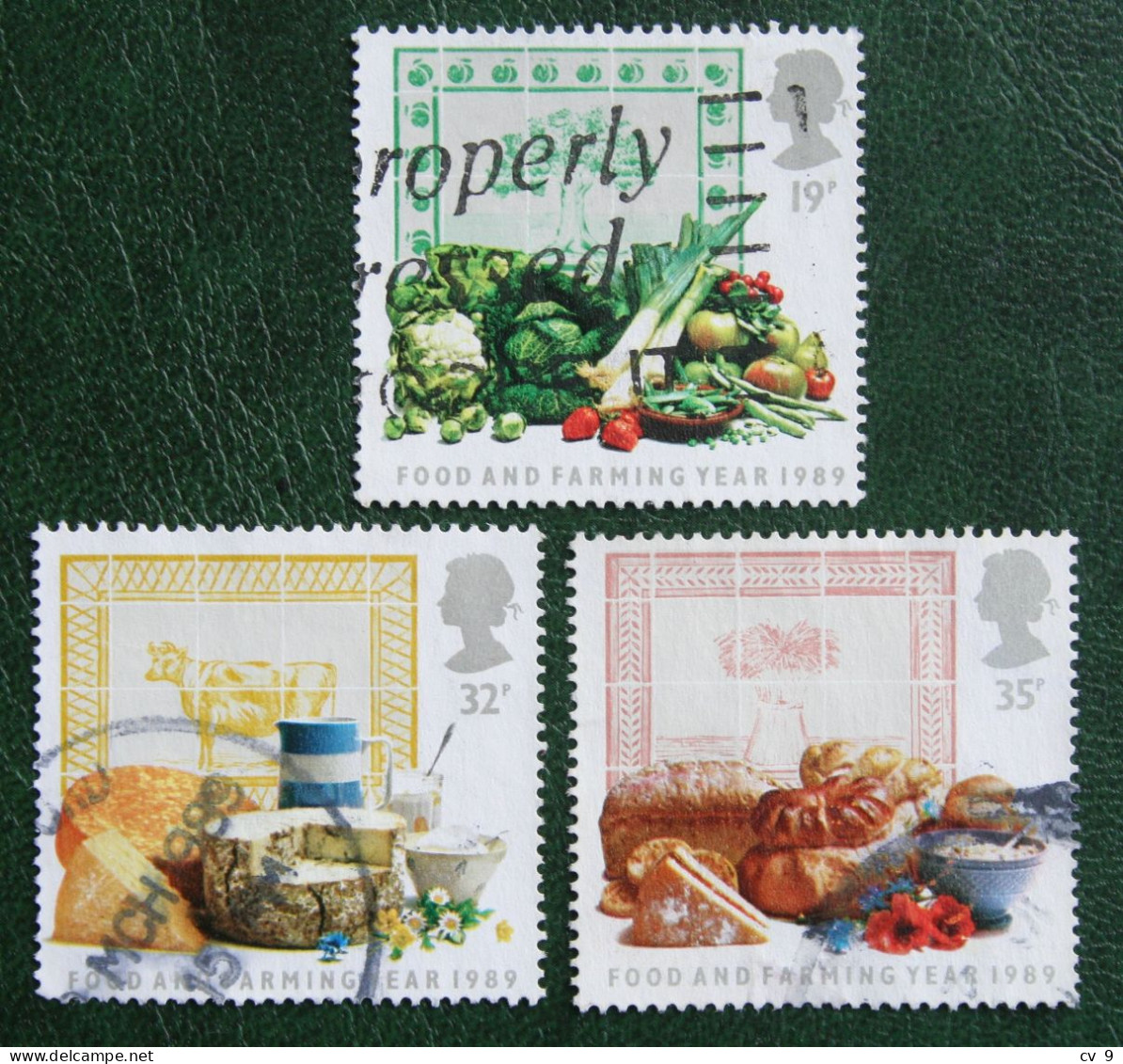 FOOD FARMING YEAR Meat Bread Cheese Mi 1194-95 1197 1989 Used Gebruikt Oblitere ENGLAND GRANDE-BRETAGNE GB GREAT BRITAIN - Usados