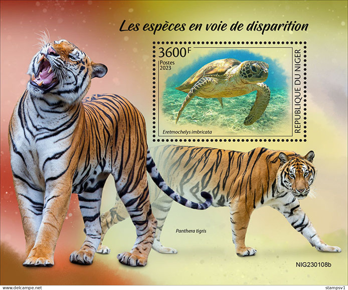 Niger  2023 Endangered Species. Turtles. (108b) OFFICIAL ISSUE - Schildpadden