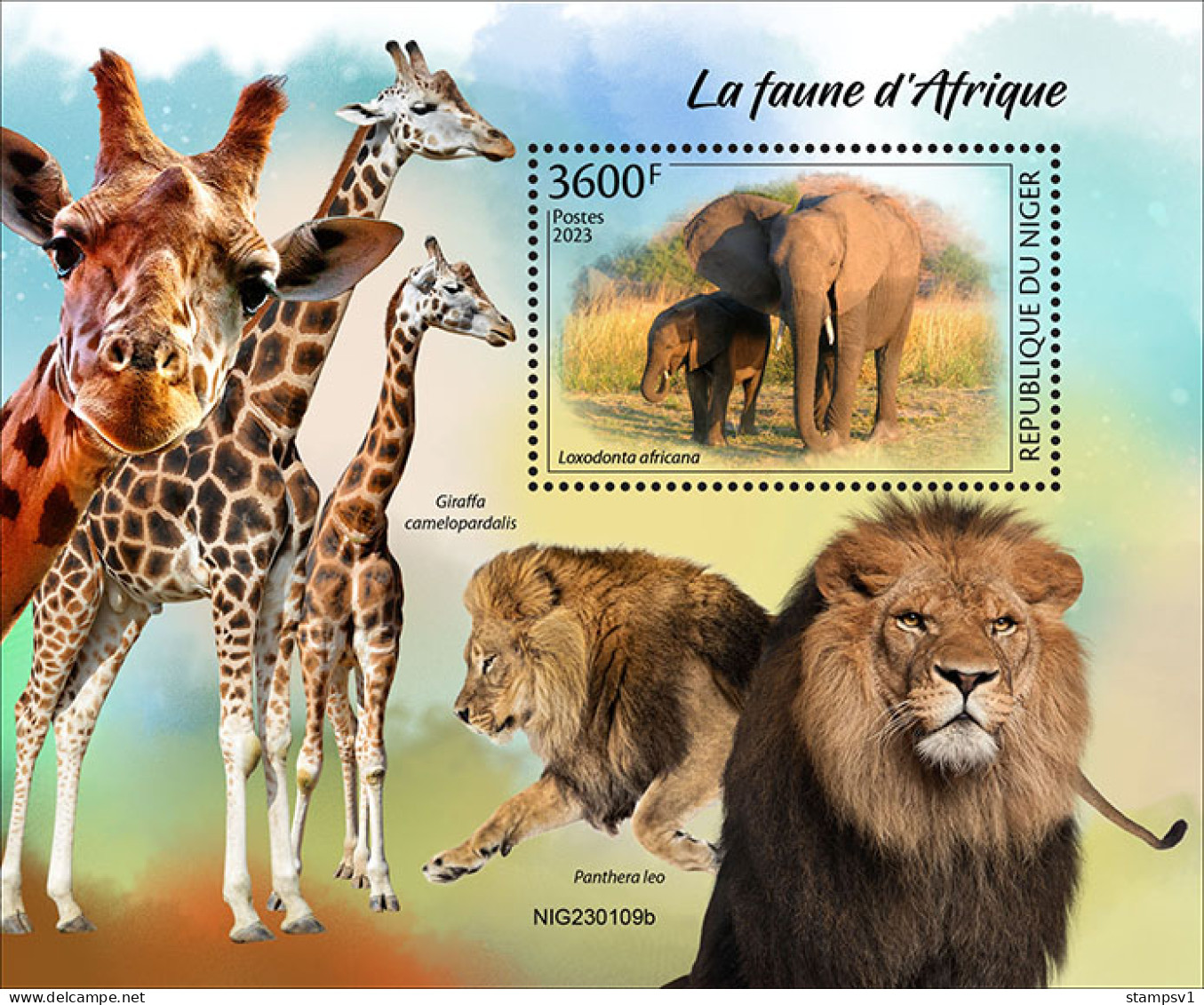 Niger  2023 Fauna Of Africa. Giraffes. (109b) OFFICIAL ISSUE - Jirafas
