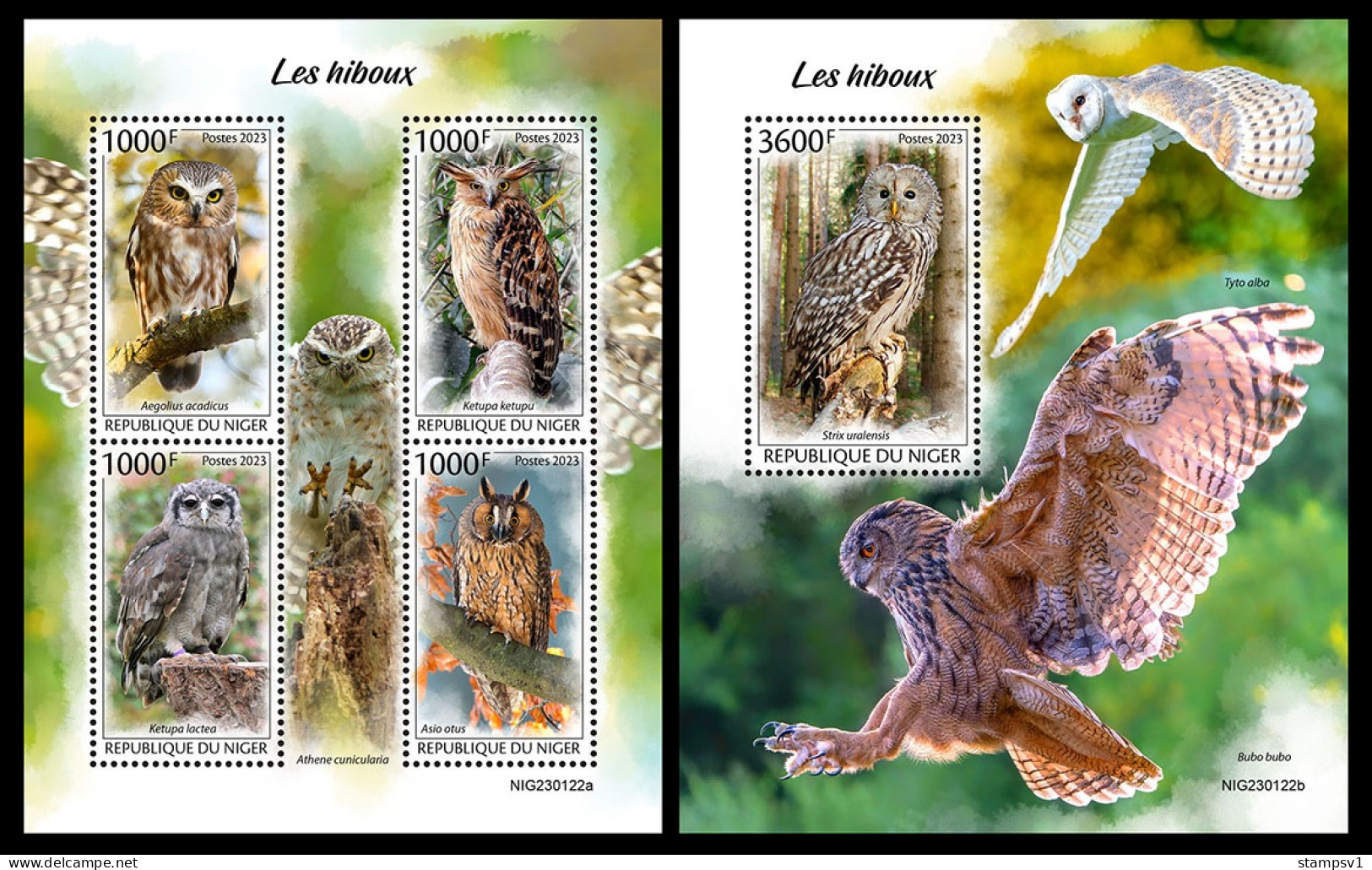 Niger  2023 Owls. (122) OFFICIAL ISSUE - Eulenvögel