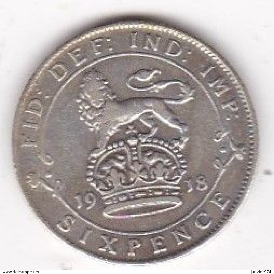 Grande Bretagne. 6 Pence 1918. George V, En Argent, KM# 815a, Superbe - H. 6 Pence