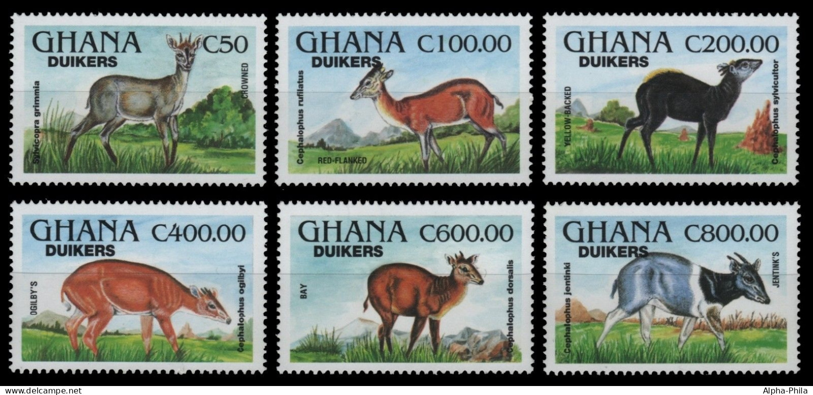 Ghana 1994 - Mi-Nr. 2081-2086 ** - MNH - Wildtiere / Wild Animals - Ghana (1957-...)