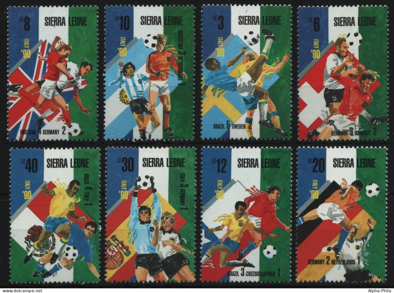 Sierra Leone 1989 - Mi-Nr. 1154-1161 ** - MNH - Fußball / Soccer - Sierra Leone (1961-...)