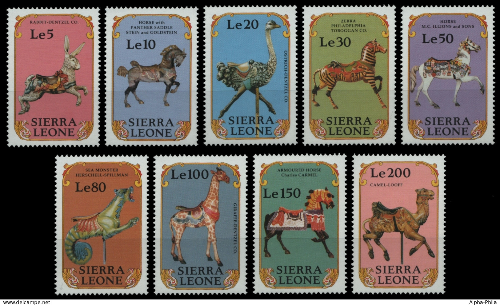 Sierra Leone 1990 - Mi-Nr. 1498-1506 ** - MNH - Karussell / Carousel - Sierra Leone (1961-...)