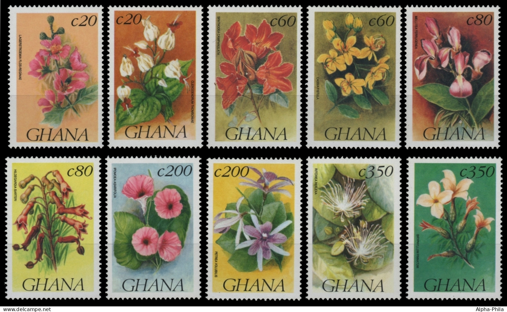 Ghana 1993 - Mi-Nr. 1758-1767 ** - MNH - Blumen / Flowers - Ghana (1957-...)