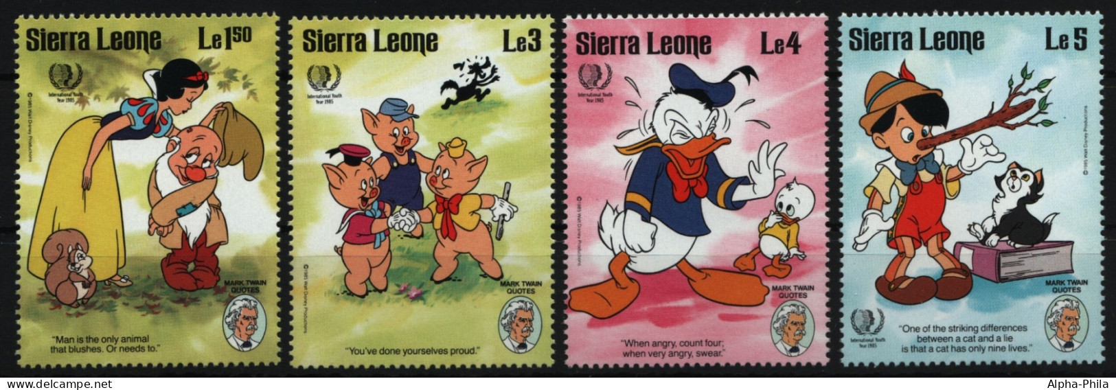 Sierra Leone 1985 - Mi-Nr. 854-857 ** - MNH - Walt Disney - Sierra Leona (1961-...)