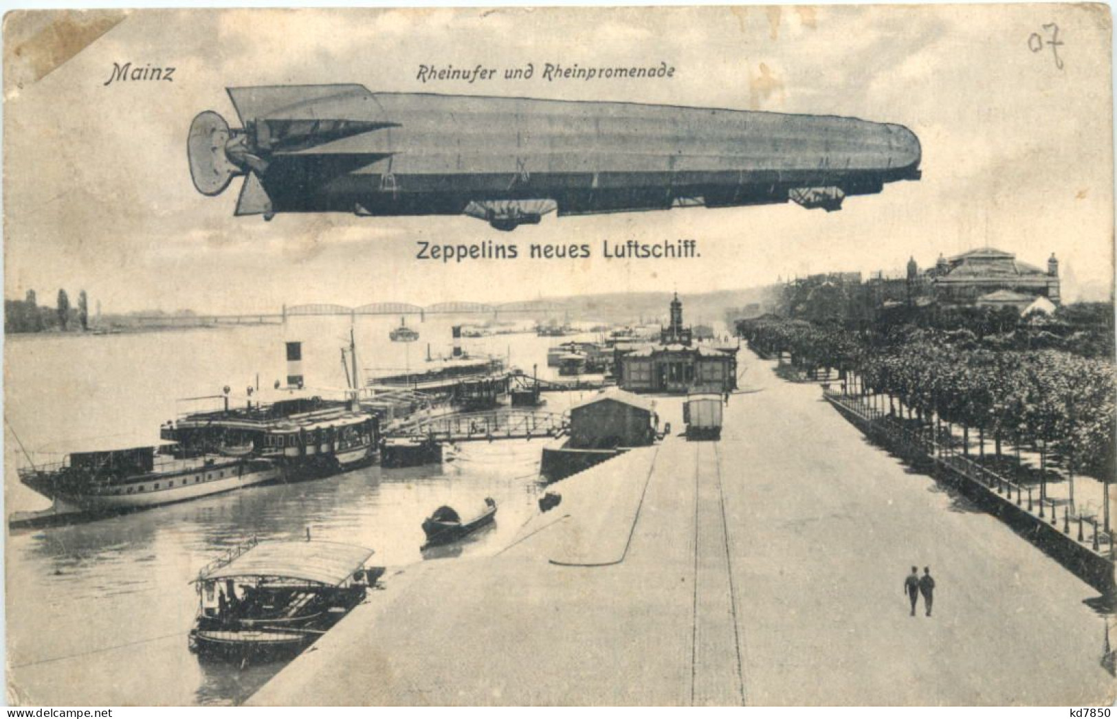 Mainz - Zeppelins Neues Luftschiff - Mainz