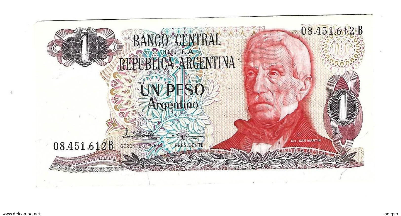 *argentina 1 Peso 1983-85 Km 311 - Argentinië