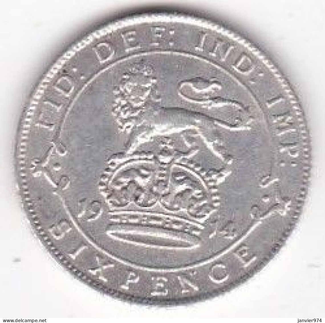 Grande Bretagne. 6 Pence 1914. George V, En Argent, KM# 815, UNC - H. 6 Pence