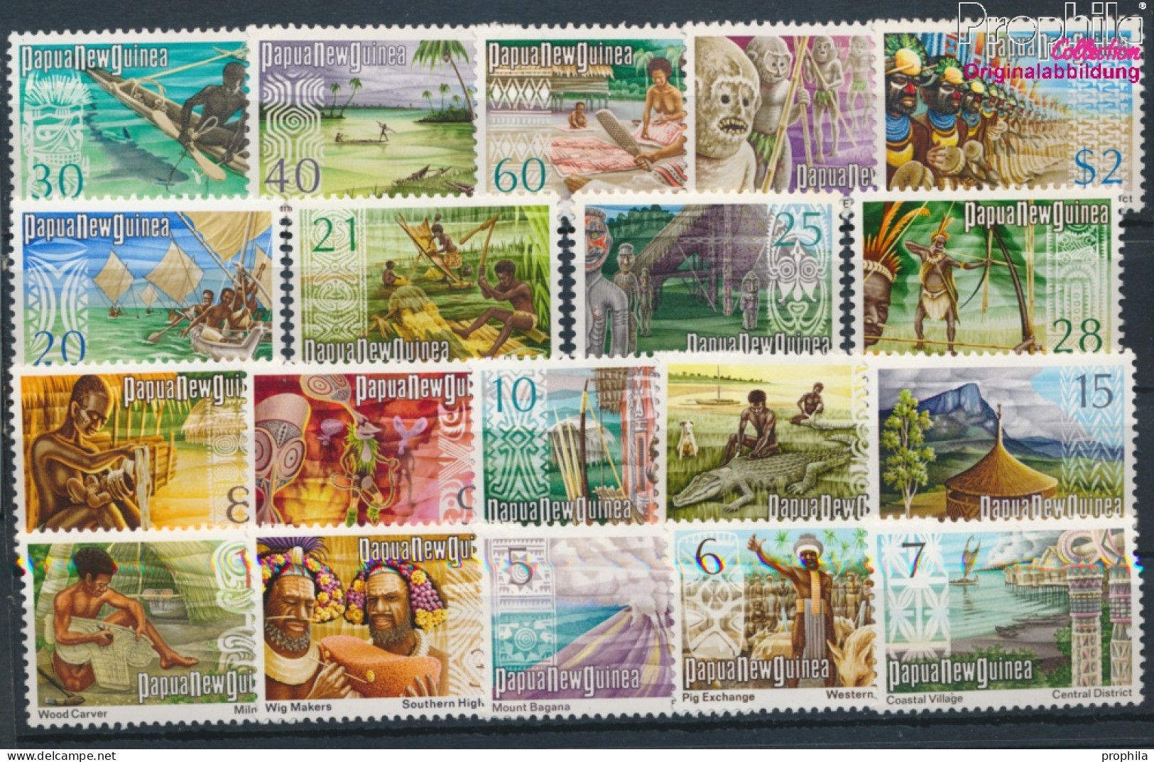 Papua-Neuguinea 244-261 (kompl.Ausg.) Postfrisch 1973 Volkskultur (10347981 - Papua-Neuguinea