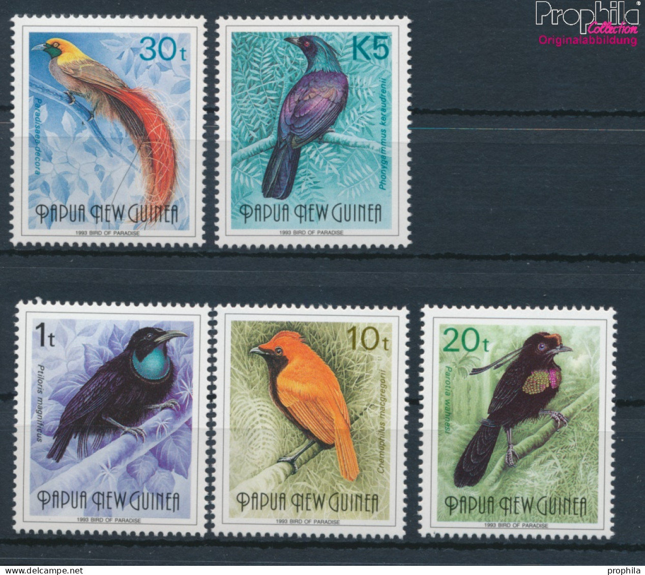 Papua-Neuguinea 672-676 (kompl.Ausg.) Postfrisch 1993 Paradiesvögel (10347990 - Papua-Neuguinea