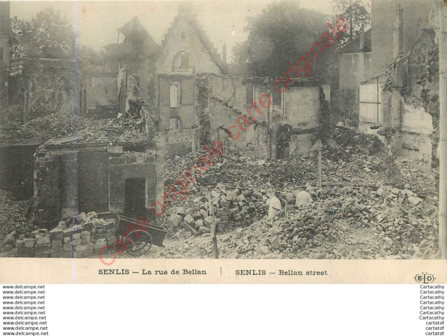 60.  SENLIS .  La Rue De Bellan .  ( Guerre ,  Bombardement ) . - Senlis