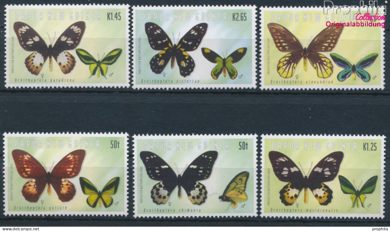 Papua-Neuguinea 955-960 (kompl.Ausg.) Postfrisch 2002 Vogelfalter (10347999 - Papoea-Nieuw-Guinea