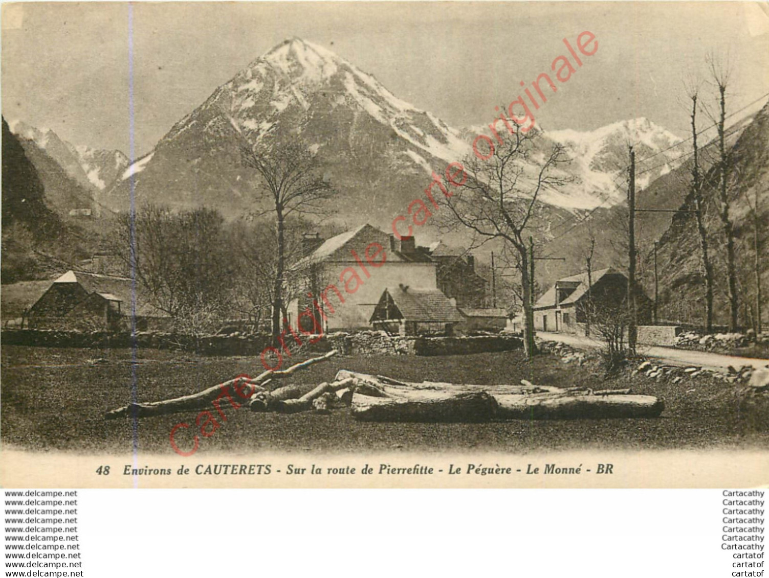 65.  CAUTERETS .  Sur La Route De Pierrefitte . Le Péguère .  Le Monné . - Cauterets