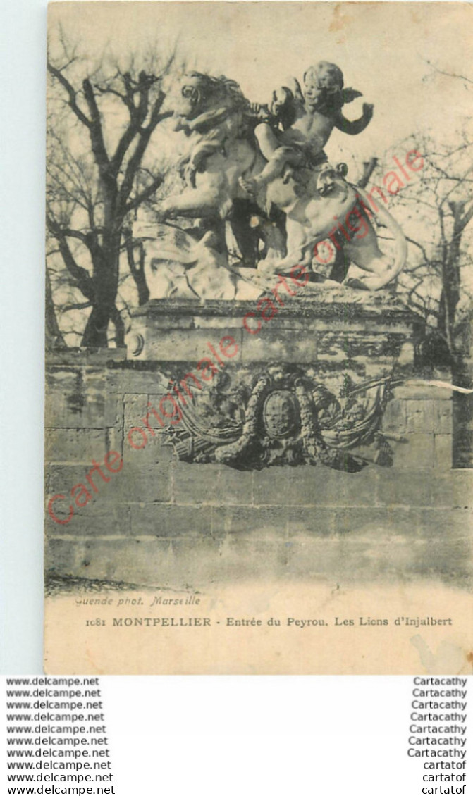 34.  MONTPELLIER .  Entrée Du Peyrou .  Les Lions D'Enjalbert . - Montpellier