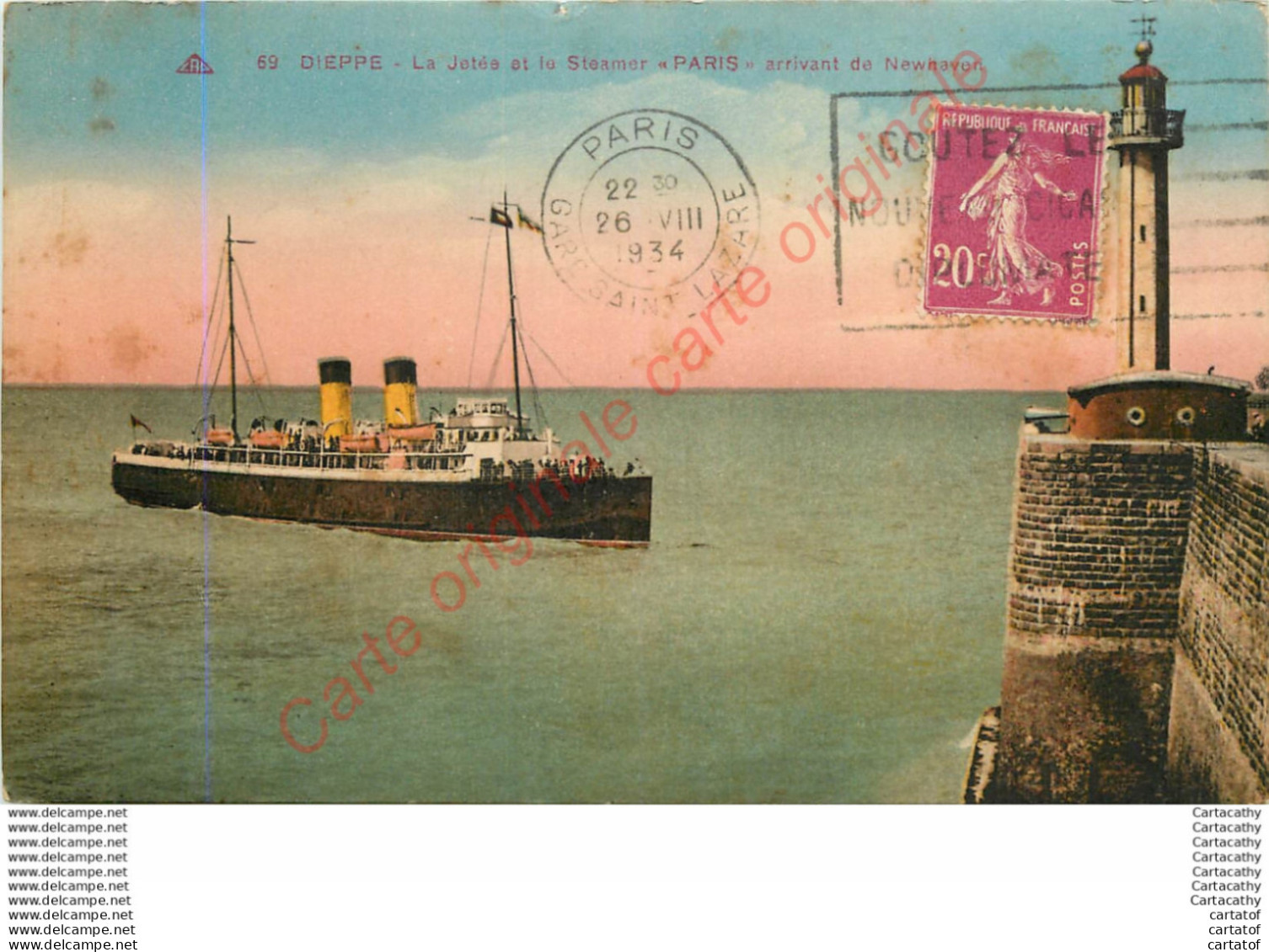 76.  DIEPPE .  La Jetée Et Le Steamer PARIS Arrivant De Newhaven . - Dieppe