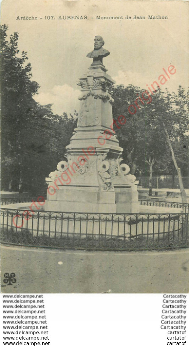 07.  AUBENAS .  Monument De Jean Mathon . - Aubenas