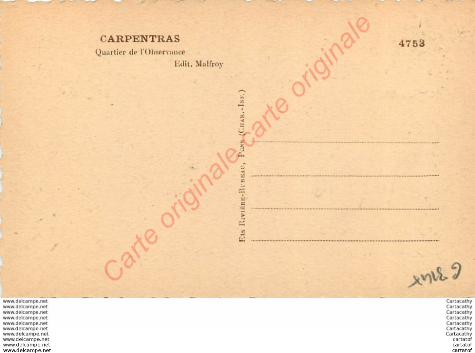 84.  CARPENTRAS .  Quartier De L'Observance . - Carpentras