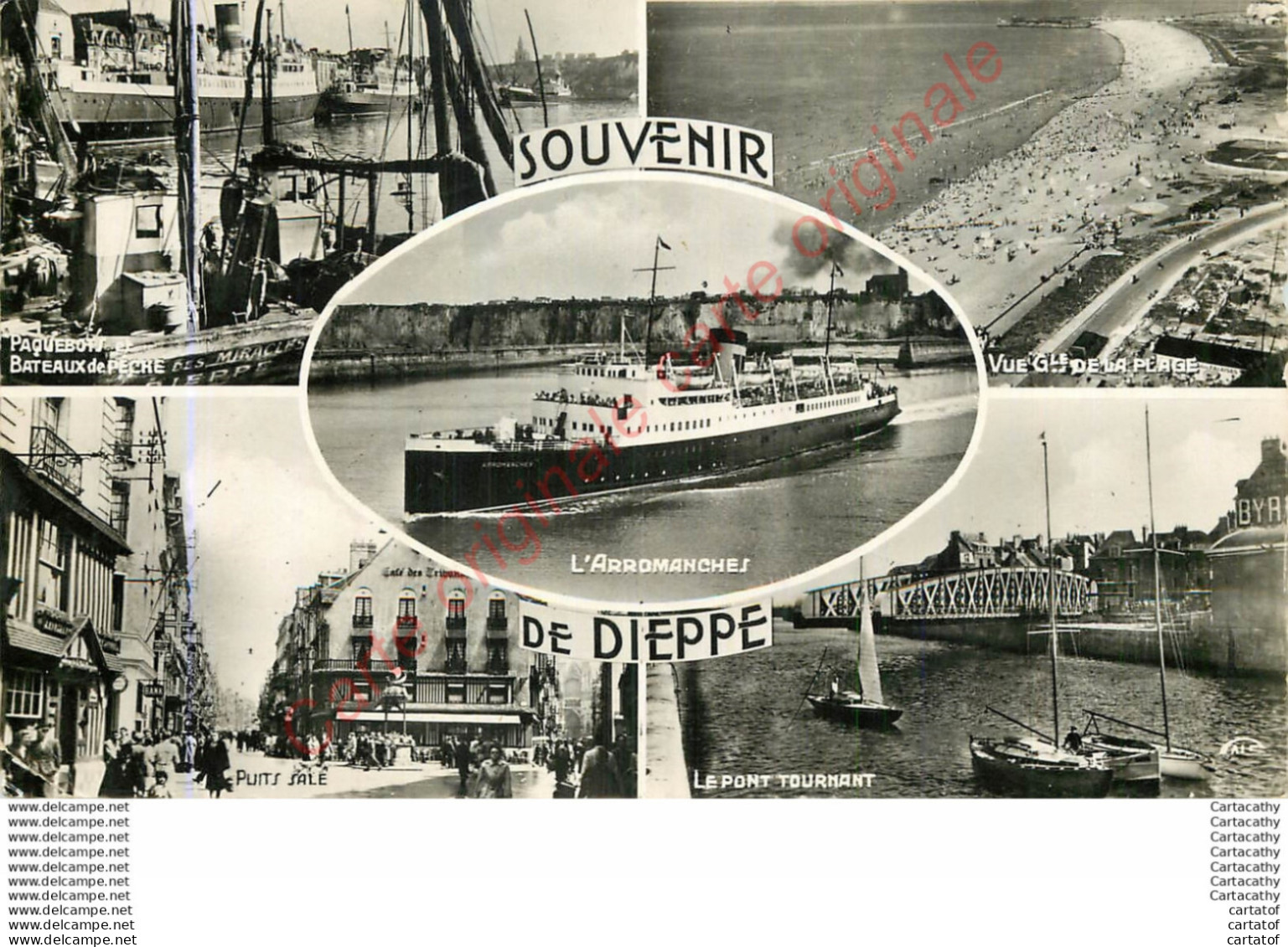 76.  SOUVENIR De DIEPPE .  CP Multivues . - Dieppe