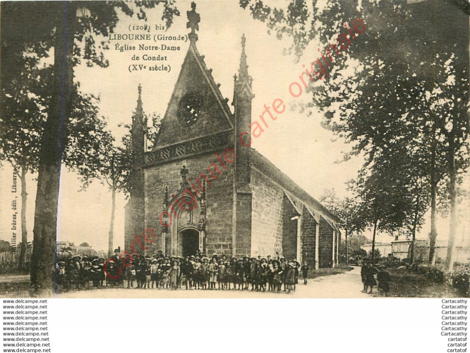 33. LIBOURNE .  Eglise Notre-Dame De Condat .  CPA Animée . - Libourne