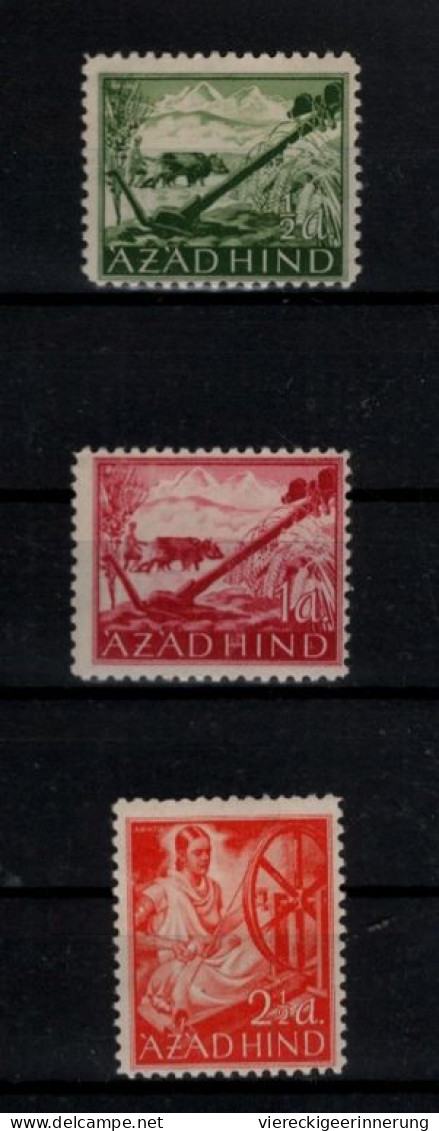 ! Lot Of 8 Stamps, Ausgabe Nationales Indien, 1943, Azad Hind, Propagandaausgaben, National India, 2.WW - Falsi & Propaganda Di Guerra