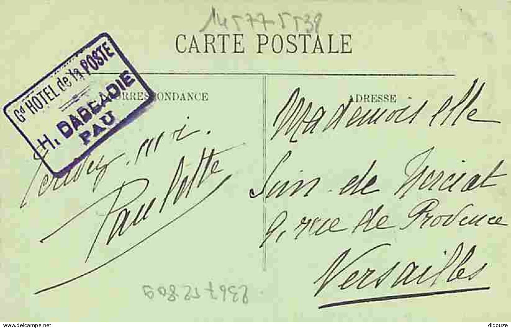 64 - Pau - La Gare - Animée - Attelage De Chevaux - Oblitération Ronde De 1912 - Tampon Grand Hotel De La Poste - CPA -  - Pau
