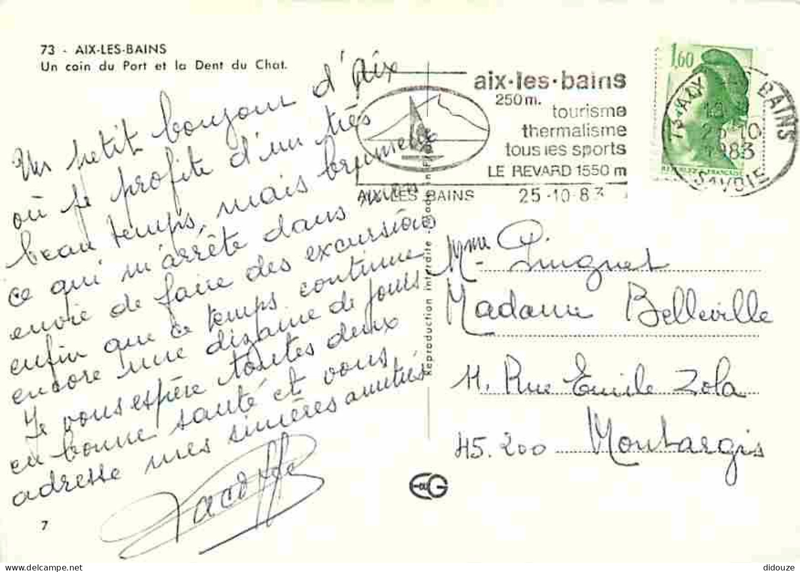 73 - Aix Les Bains - Un Coin Du Port Et La Dent Du Chat - CPM - Voir Scans Recto-Verso - Aix Les Bains