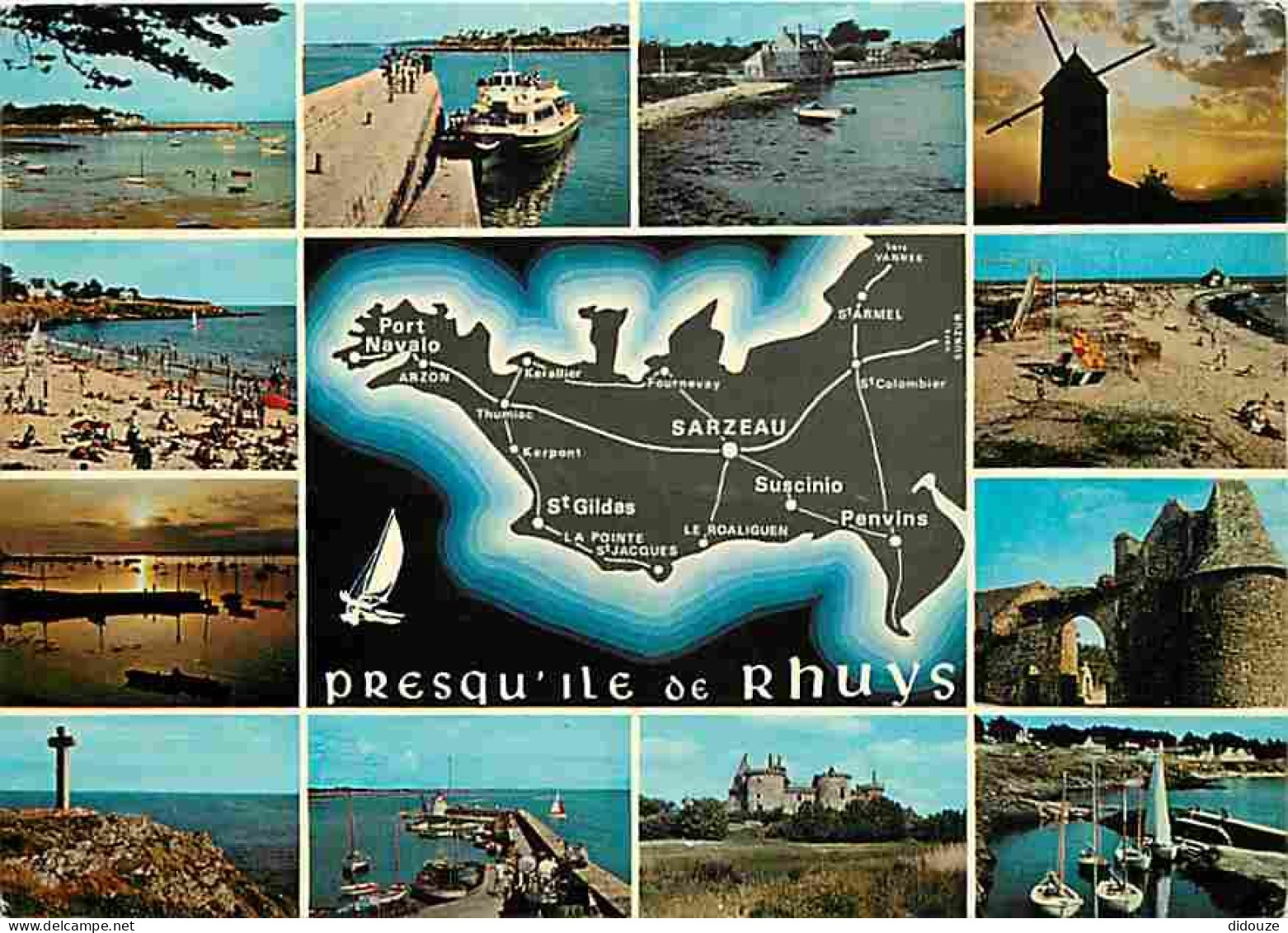 56 - Presqu'Ile De Rhuys - Multivues - Carte Géographique - CPM - Voir Scans Recto-Verso - Otros & Sin Clasificación