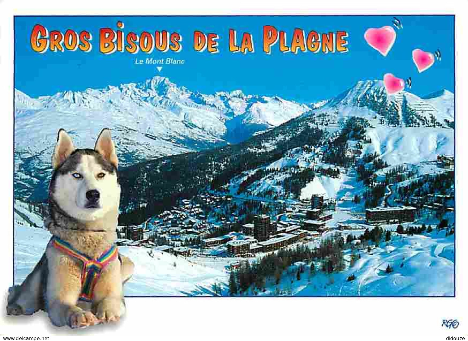 Animaux - Chiens - Husky - La Plagne - CPM - Voir Scans Recto-Verso - Chiens