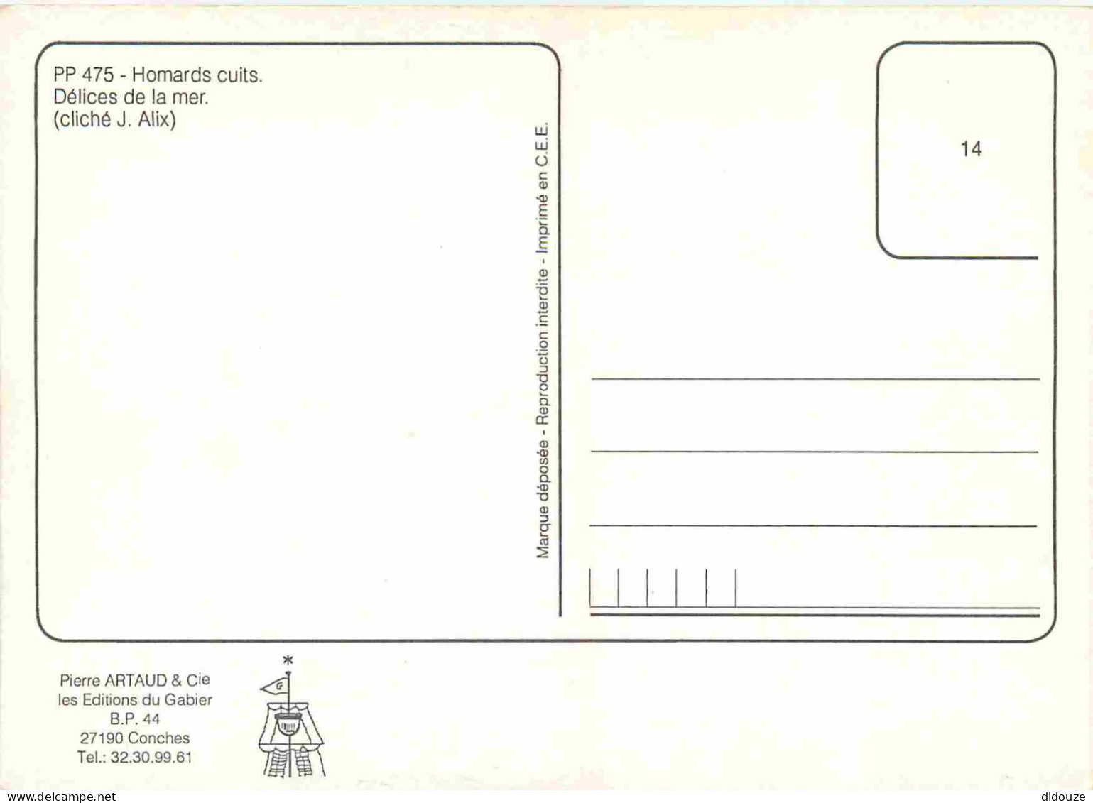 Animaux - Homard - CPM - Voir Scans Recto-Verso - Poissons Et Crustacés