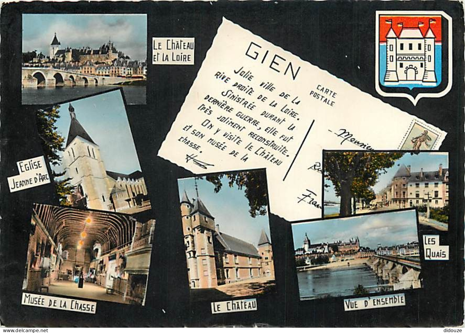 45 - Gien - Multivues - Blasons - Carte Dentelée - CPSM Grand Format - Voir Scans Recto-Verso - Gien