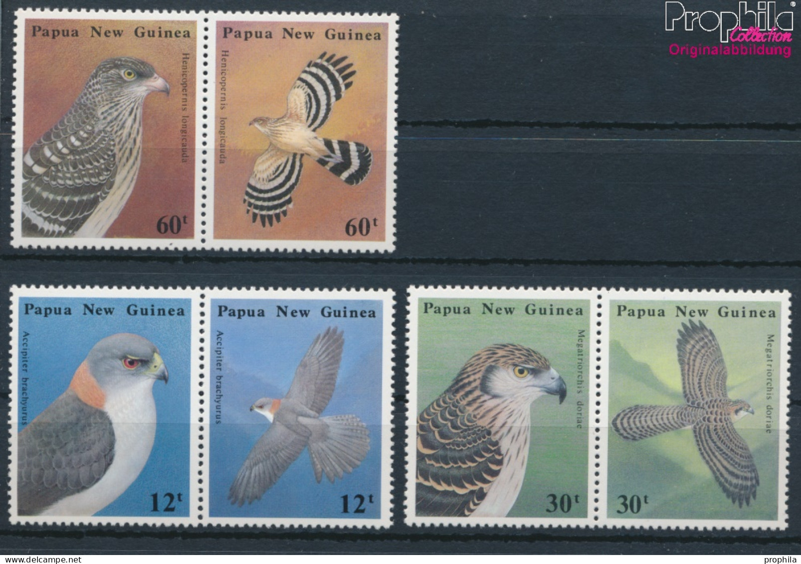 Papua-Neuguinea 497-502 Paare (kompl.Ausg.) Postfrisch 1985 Raubvögel (10347983 - Papua-Neuguinea