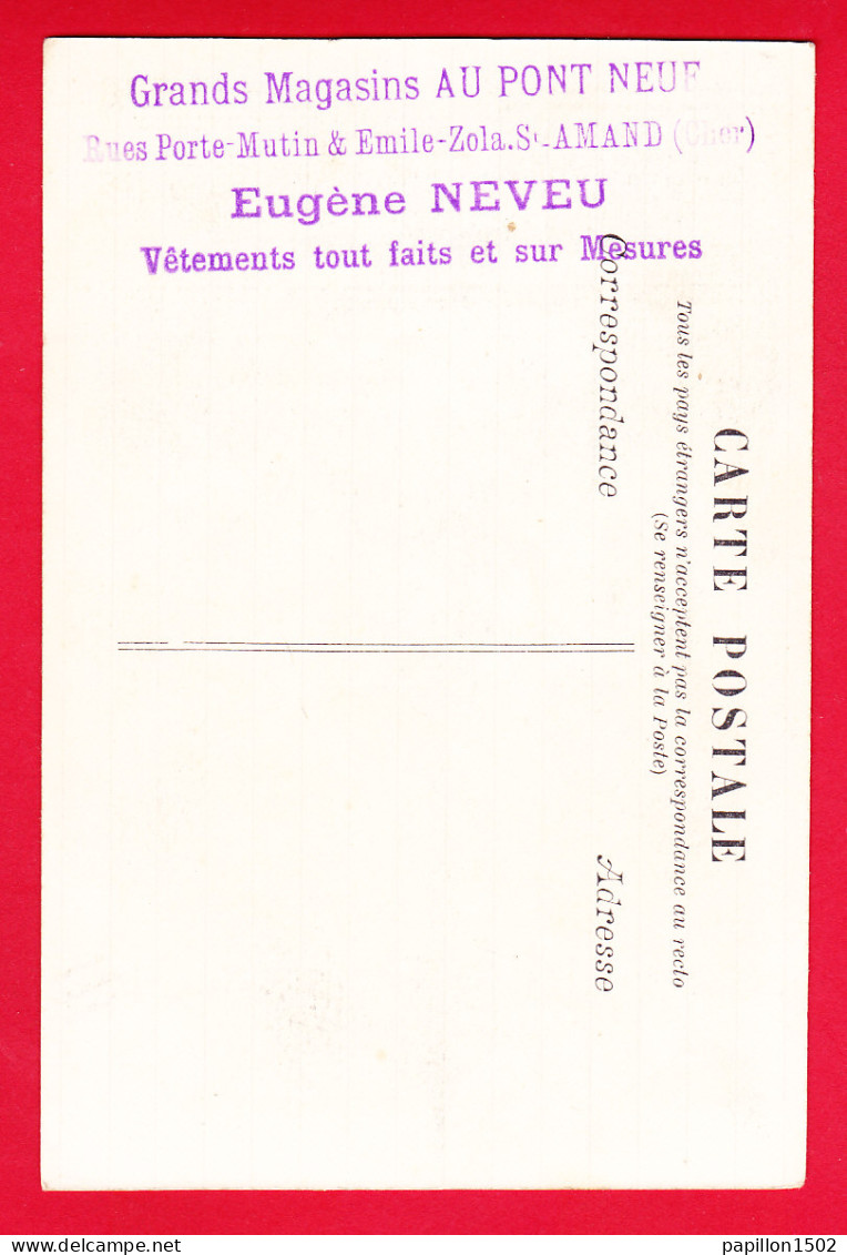 Pub-201P45 Grands Magasins Au Pont Neuf, Rues Porte Mutin Et Emile Zola ST AMAND (Cher), Cpa BE - Publicité